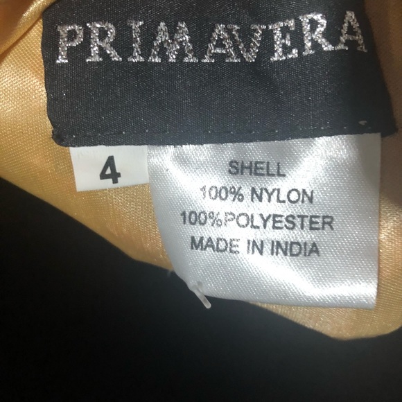 Primavera Couture Orange & Tan Beaded Cocktail Dress - Picture 3 of 5